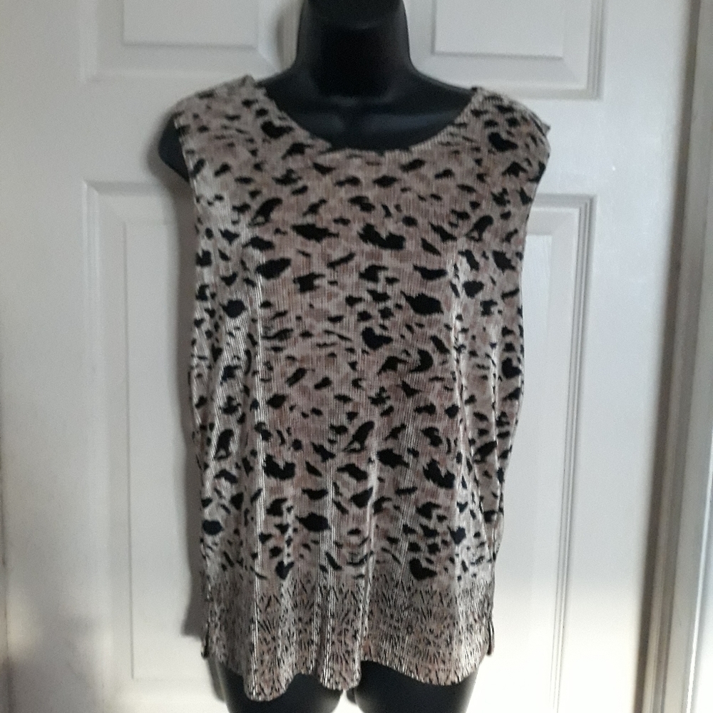 Plisse women's cheetah print tank top size large A-47